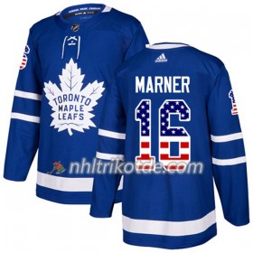 Toronto Maple Leafs Trikot Mitchell Marner 16 Adidas 2017-2018 Blau USA Flag Fashion Authentic - Herren